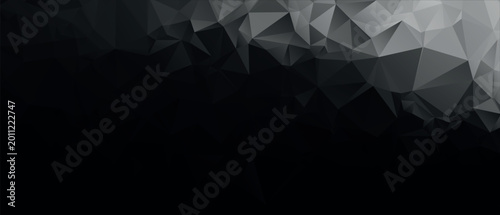 Abstract Black Low Poly Geometric Mesh Background