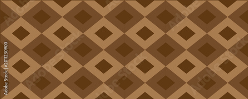 Cuadro en lienzo Geometric Seamless Pattern with Brown Diamond Shapes and Earth Tones