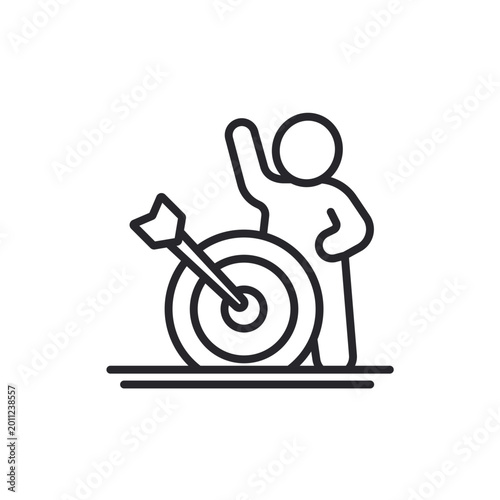achievable goals icons outline and Flat Style,transparent background
