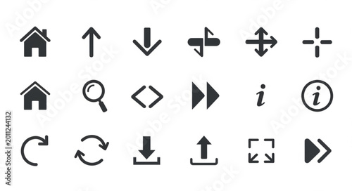 Collection of various flat design icons for web and app interfaces.