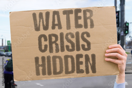 Schilderij op canvas "Water Crisis Hidden" Media and governments underreport the severity of global freshwater depletion