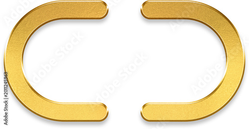 Fotografie Luxury golden unlink disconnect icon with metallic texture for website link remo