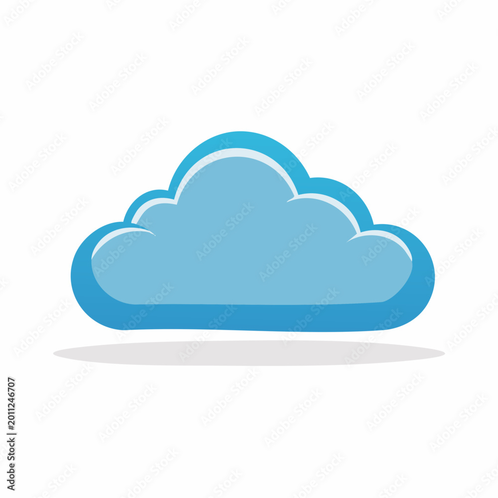 Fototapeta premium Stylized Blue Cloud Icon