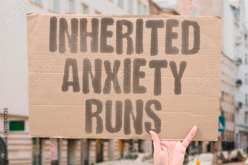 Quadro su tela "Inherited Anxiety Runs" Nervous system dysregulation transfers biologically between parent and offspring generations
