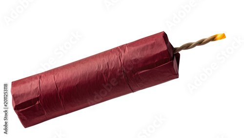 Fotografija Red dynamite stick with fuse, isolated on transparent background
