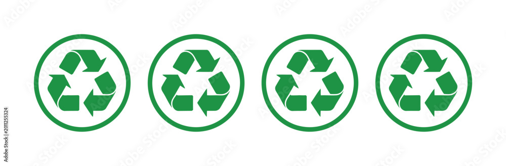 Obraz premium Möbius icons set, recycling symbols for sustainability, environment, and eco-friendly vector illustration design.