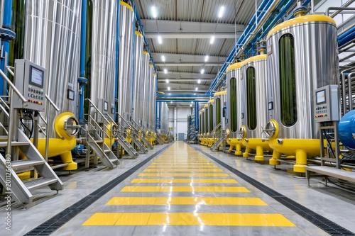 Fermentation tanks in beverage production facility