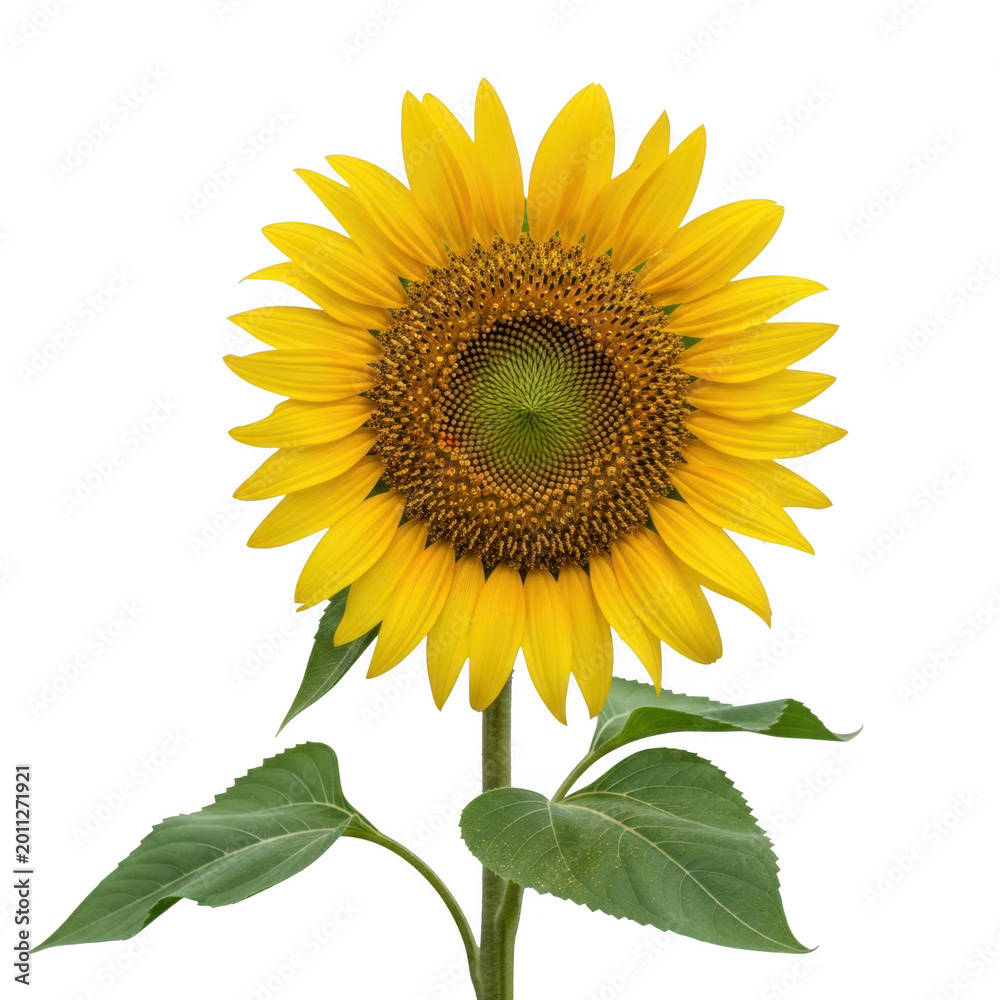 Obraz premium A vibrant sunflower standing tall with bright yellow petals and a textured center