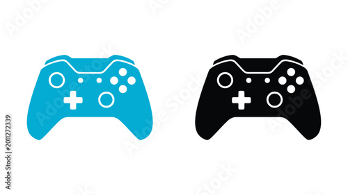Foto Flat design media player icons with control buttons on white