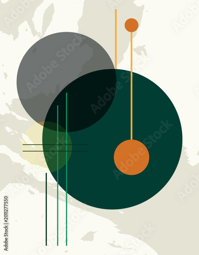 Minimalist geometric abstract wall art composition