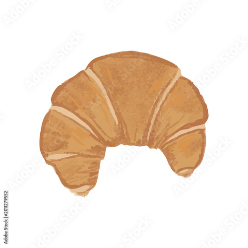 фотографія Authentic flaky buttery golden French breakfast croissant pastry with a textured