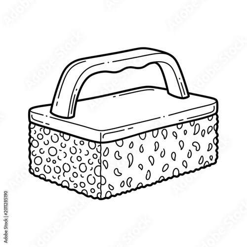 A black and white illustration of a wicker picnic basket with a handle.