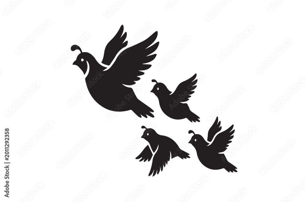 Fototapeta premium silhouette of a dove family