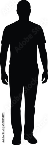 Photos Black silhouette of a person standing with arms at sides facing away