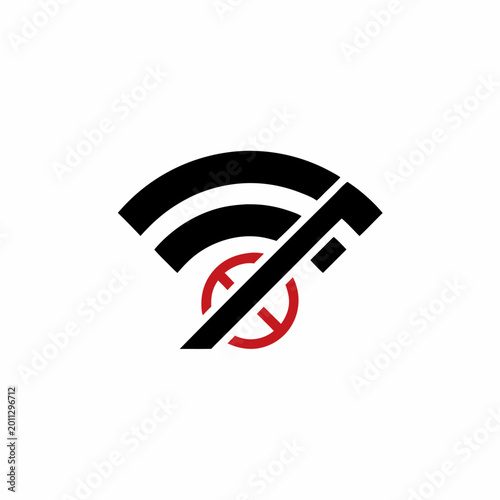 No wifi signal icon vector, disconnected internet connection symbol, wireless network error sign for web interface