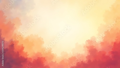Abstract Watercolor Background with Warm Colors and Texture.