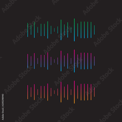 Minimal Neon Sound Equalizer Lines on Dark Background – Modern Audio Visualization