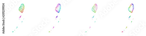 Bild auf Leinwand Multicolored sketch Saint Vincent and the Grenadines map design set