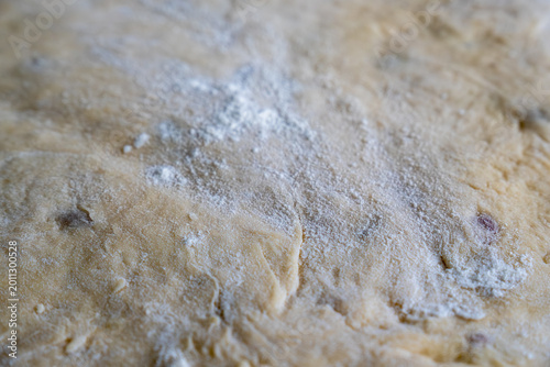 Obraz na plátně Extreme macro view reveals detailed surface of soft elastic pastry mass covered