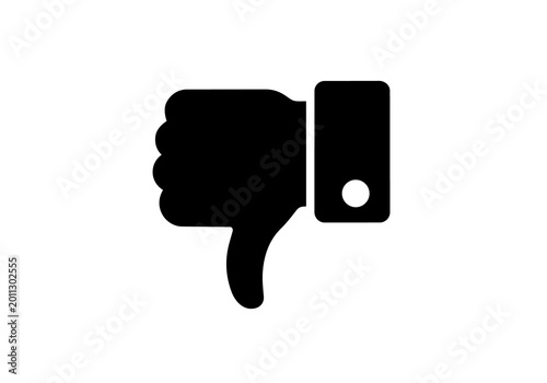 Cuadro en lienzo Black thumbs down symbol representing disapproval, isolated on transparent backg