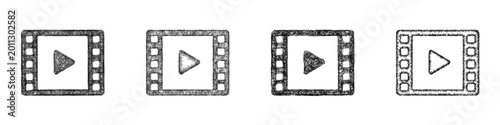 Εκτύπωση καμβά Sketch preview animation icon design set
