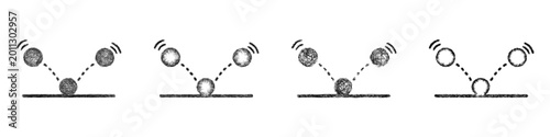 Bild auf Leinwand Sketch bounce animation icon design set