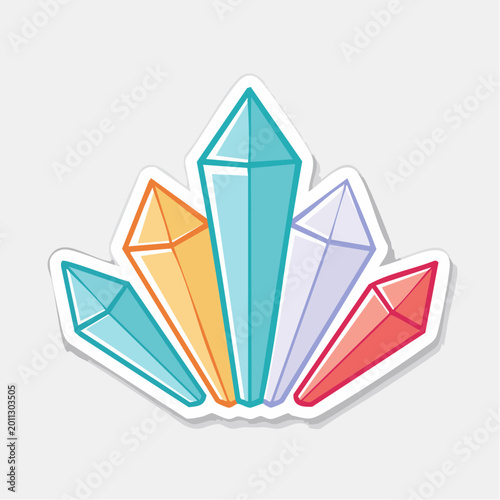 Colorful Crystal Cluster Sticker