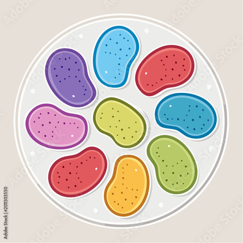 Colorful Jelly Beans on a Plate