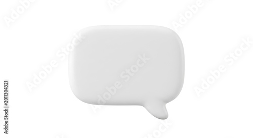 Glossy white 3d speech bubble icon