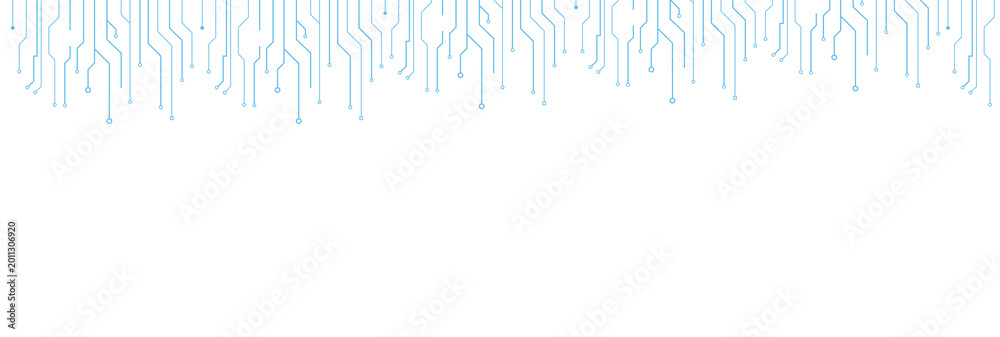 Obraz premium Minimal Circuit Corner Borders Set Blue Technology Line Frame Background Vector