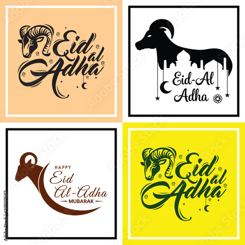 Eid al-Adha Ram Calligraphy Illustration Design