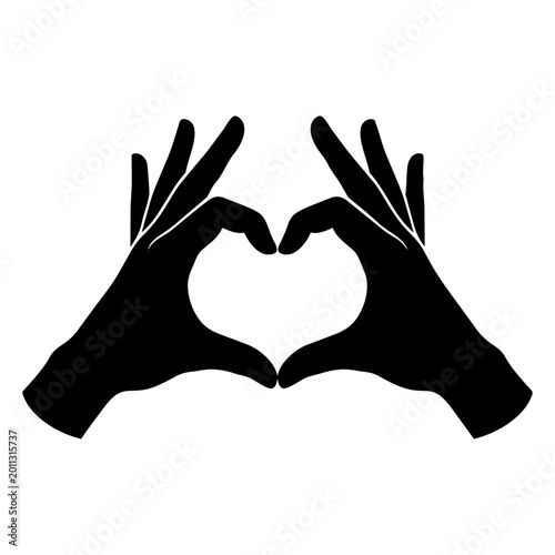 Two hands making heart shape symbol isolated on transparent background, Vector