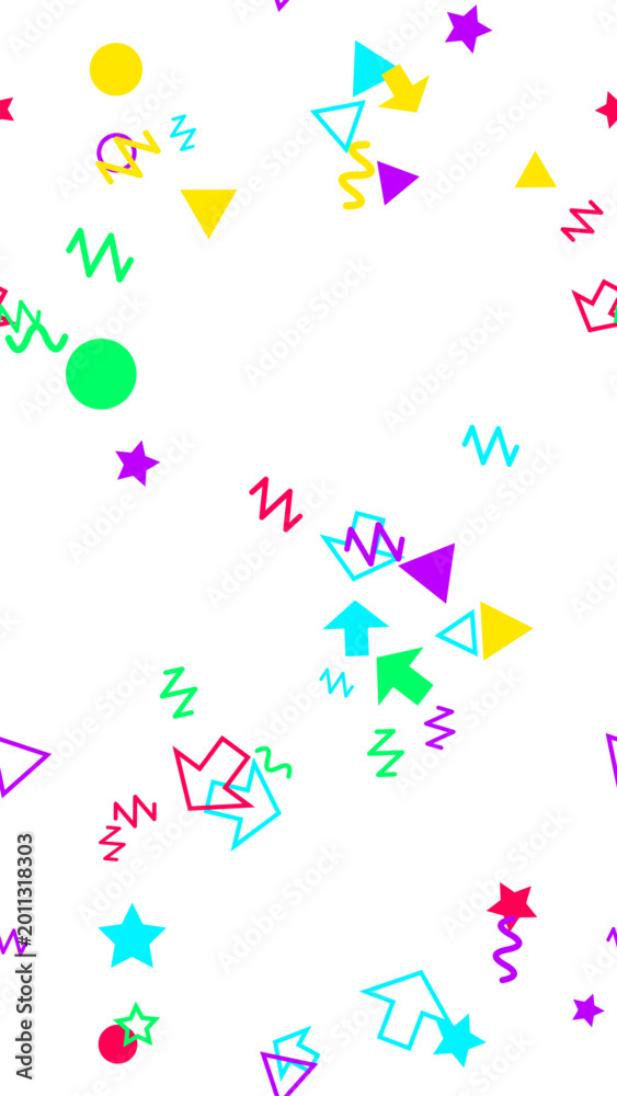 Obraz premium pattern confetti Colorful Memphis Style Confetti Shapes and Geometric Elements Festive Background Design