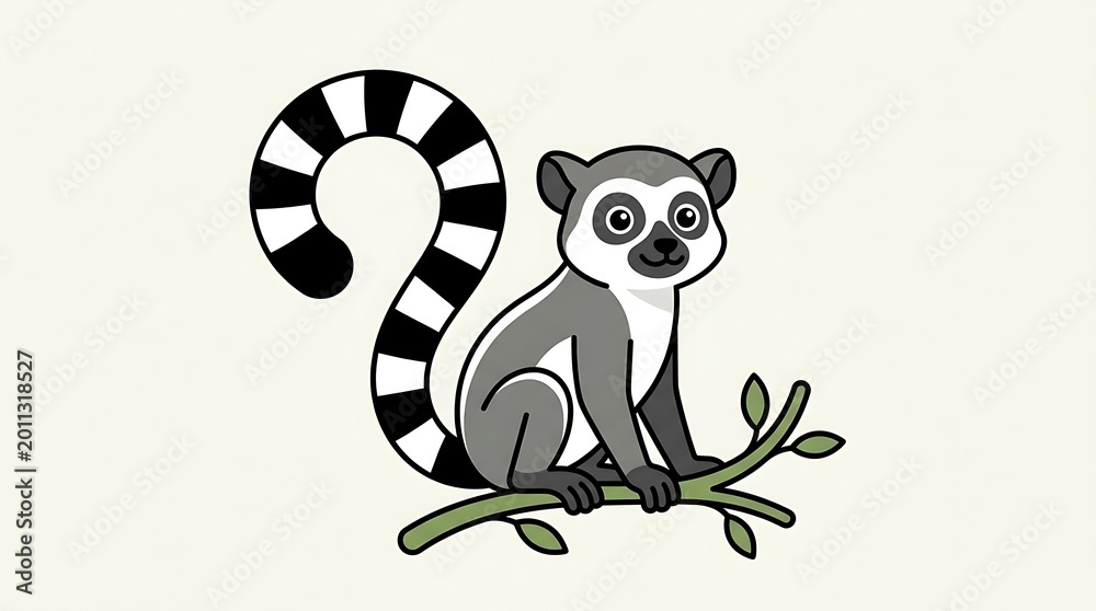 Fototapeta premium Lemur sitting on a branch.