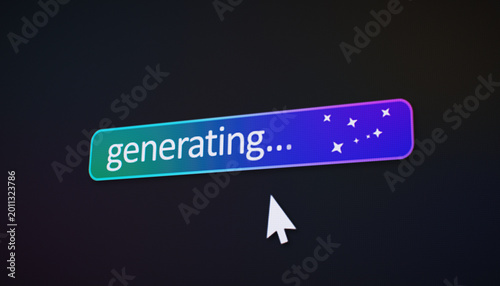 Illustration of a fictional website featuring an artificial intelligence (AI) button.