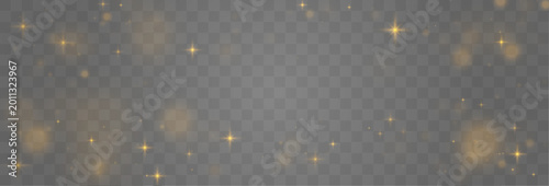 Canvas Print Golden glitter dust with radiant stars and smooth glow