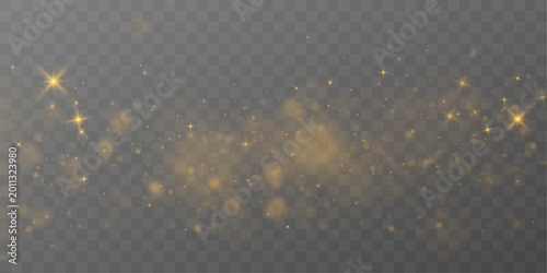 Принти на полотні Golden dust wave with star highlights and glowing particles