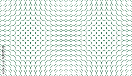 Obraz na plátně Circles appear in a soft mint green hue arranged in a precise and uniform grid network layout