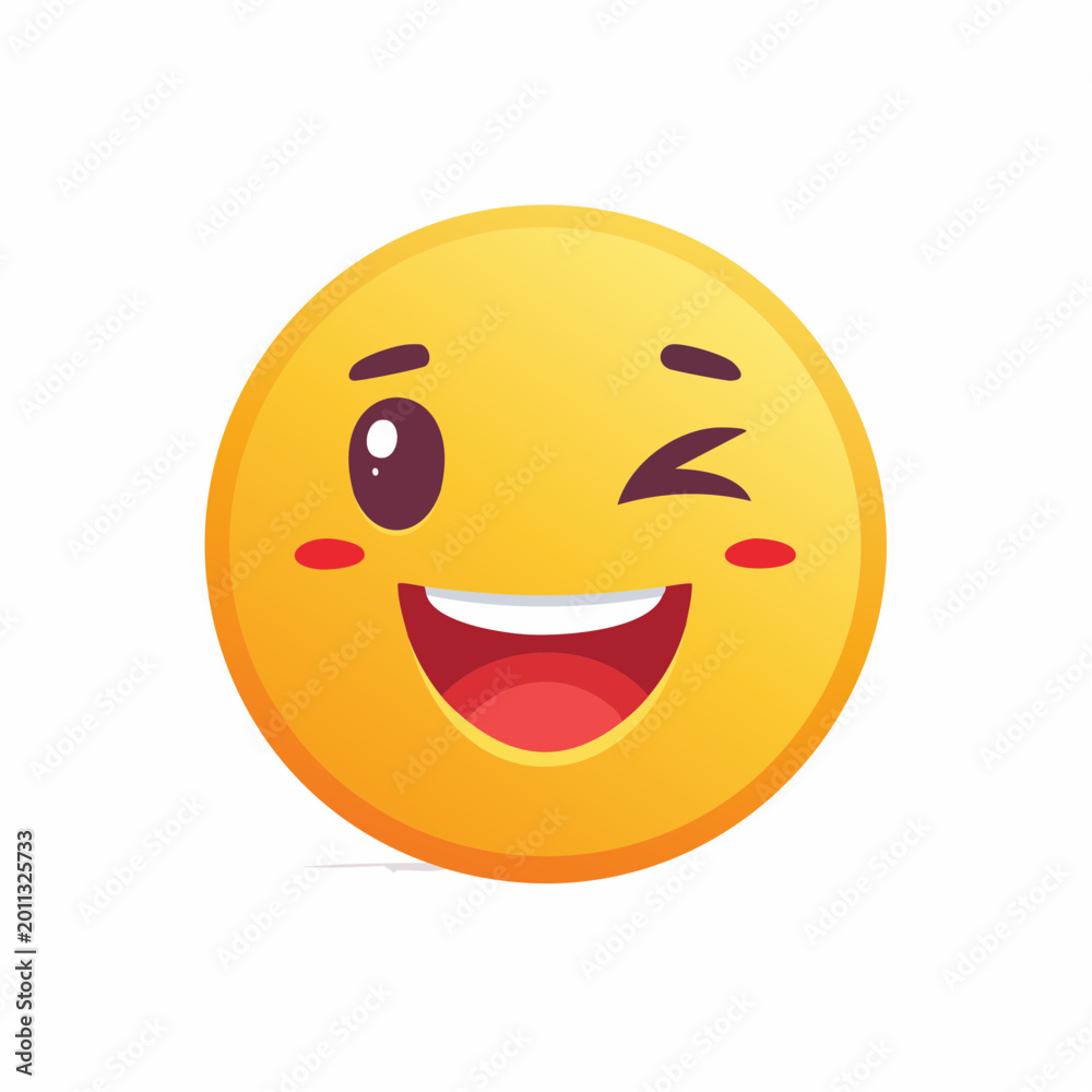 Fototapeta premium Winking Emoji with Happy Expression