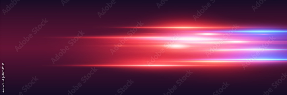 Foto Abstract light streaks creating dynamic motion blur effect, representing technol