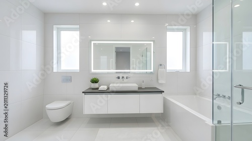 Modern Minimalist Bathroom Interior Design in White 70 90 Characters