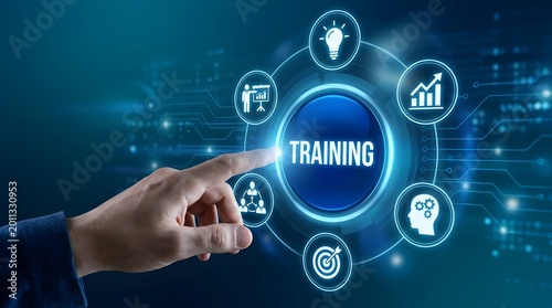 Training Concept Shows Personal Development Skill and Career Growth
