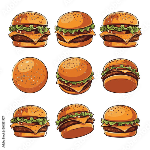 Hamburger Food Illustration Vector Design