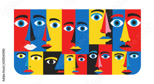 Φωτογραφία Faces with different colored skin tones.