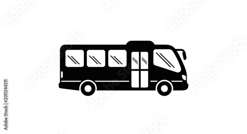 Quadro em tela Black bus vehicle transportation icon.