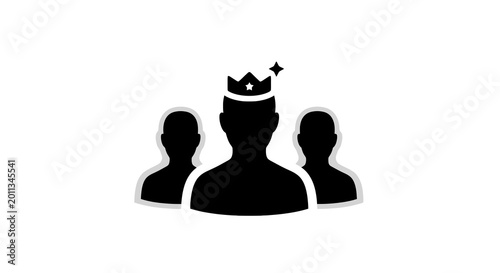 Εκτύπωση καμβά Silhouette of three people leader.