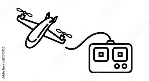 Drone with remote control device.
