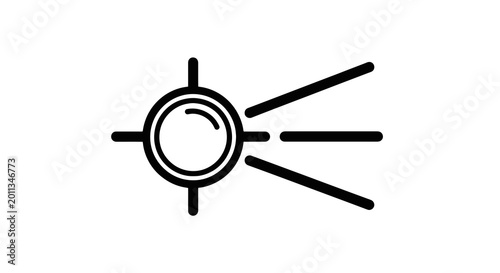 Photos Simple Line Art Sun Icon Design.
