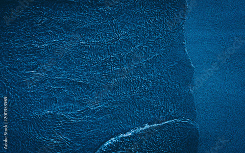 Dark blue midnight beach with copyspace 