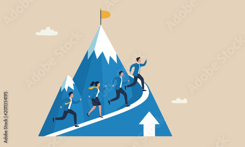 Tableau sur toile Success business, leadership to lead team to achieve goal, challenge or effort t